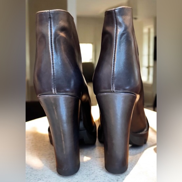 NWOT. Prada black leather boots with silver hardware. Front zipper - Picture 7 of 12